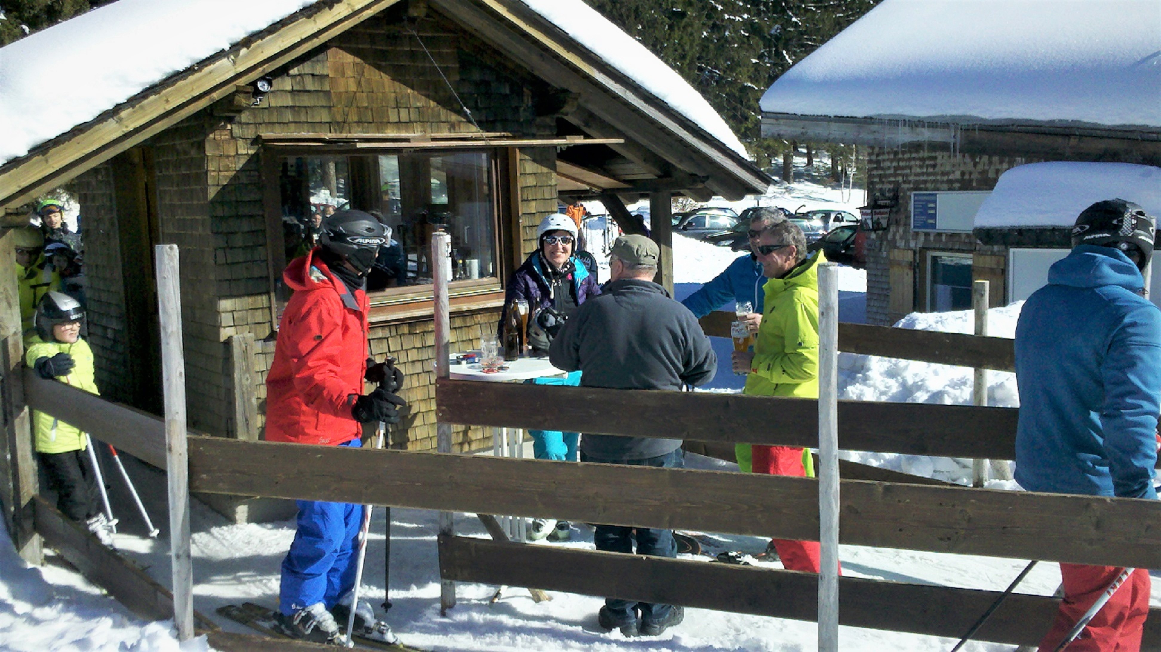Besucher Skifahrer Lifthäusle