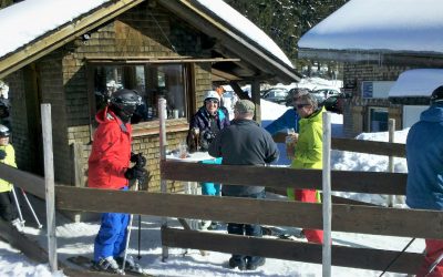 Besucher Skifahrer Lifthäusle
